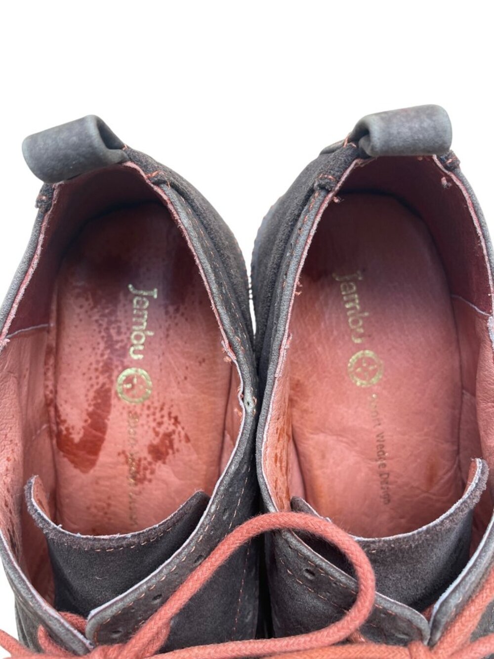 Jambu Women’s Brown Leather With Brogue Design Lace-Up Sport Wedge Boots Size 6M - Picture 6 of 9